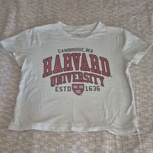 HARVARD UNIVERSITY cropped T-shirt Small Ivy League School Crop Top Womens Tee